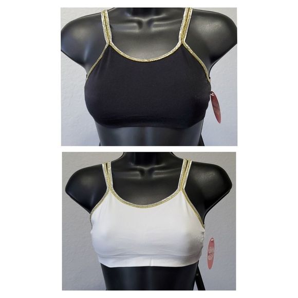 2 Pc Set Double Layer Bralette w/ Metallic Straps - Picture 1 of 10